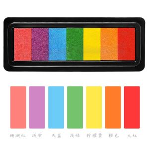 7 Colors Long Strip Fingerprint Ink Pad Rubber Stamp Pad Kid Art Craft DIY Painting for Kindergarten