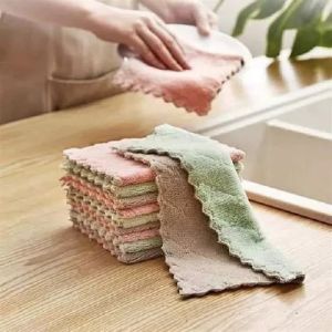 Khăn Lau Đa Năng Khăn Lâu Bếp Bát Đĩa Cốc Chén Thấm Nước Chống Dính Dầu Mỡ Hai Mặt #HCM