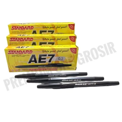 1 Lusin Pulpen STANDART AE7 Asli Isi 12 Pcs / Pena Standart