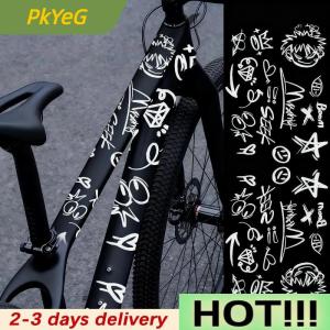 PkYeG 1 Set MTB Road Bikes Frames Sticker Cartoon DIY Reflective Waterproof Cycling Decals Bicycle Stickers For Bicycle Frame Top Tube
