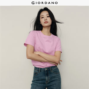 Giordano Women 100% Cotton letter print short sleeve tee Free Shipping 05395520