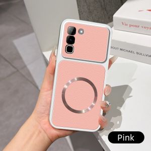 Simple For Infinix Hot 70 60i 50 40 30 10S T 9 Pro Plus Spark GO 5G 2025 40 20 Pro 5G Magnetic Back Cover Soft Leather Veneered Phone Silicone Casing
