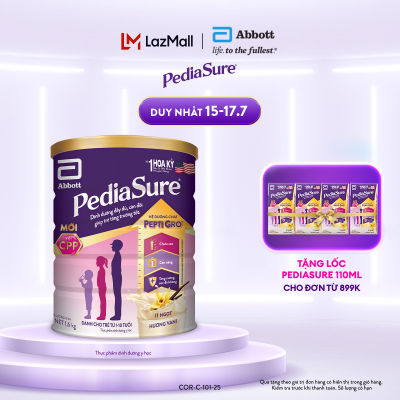 (CHỈ 15-17.7 TẶNG QUÀ CHO ĐH 899K-SLCH) Lon sữa bột Pediasure B/A hương vani 1.6kg.