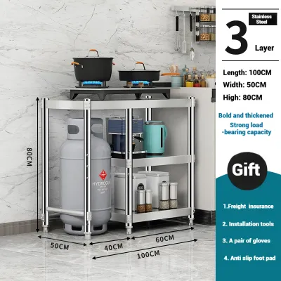 Stainless Steel Kitchen Stove Rack | Gas Rack | Cooking Bench Kitchen Working Table | Kitchen Organizers | Kitchen Rack | Kitchen Organizer Rack