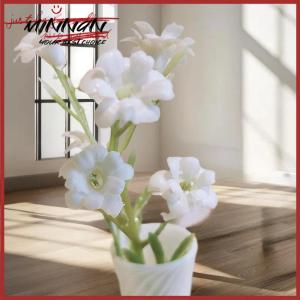 [minnan] 1 Piece Dollhouse Mini Table Flower Simulation Plant Potted Model Miniature Desktop Home Ornament Micro Scene Decoration