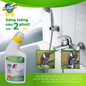 SMART TC - Nước tẩy rửa cặn Inox canxi Vòi Sen nhà tắm - bồn chậu Inox tường gạch làm sạch vết nước cứng 300/500ml