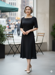 Đầm Trung Niên Trẻ Trung Thiết Kế Trang Nhã Thanh Lịch Cao Cấp Đi Tiệc Cho Cô Cho Mẹ U50 u60 u40  tm1760