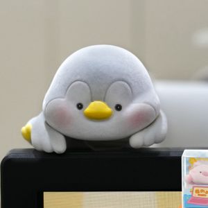 GOOD STUFF Panda Dog Computer Monitor Decoration Desk Ornament Flocking Center Console Doll Creative Computer Display Screen Animal Model Monitor Screen