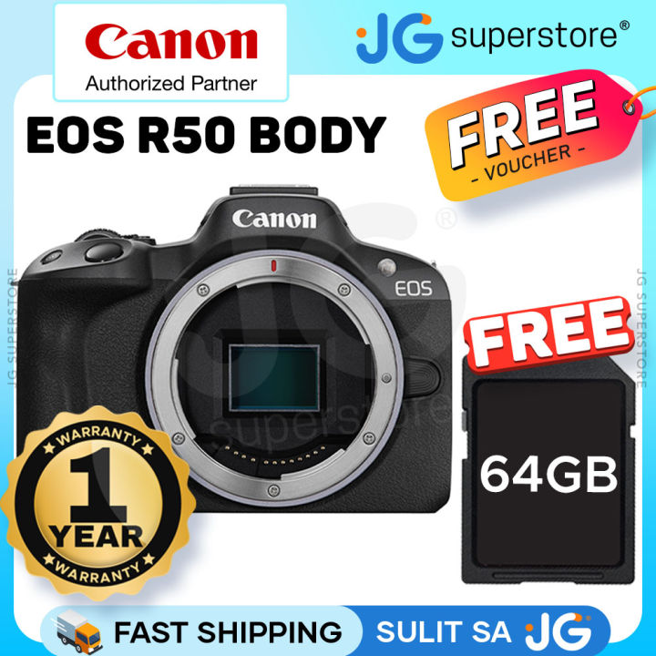 Canon EOS R50 Mirrorless Camera with RF-S 18-45mm f/4.5-6.3 IS STM Lens Kit, 24.2MP APS-C CMOS Sensor DIGIC X Processor, 4K UHD Video, Wi-Fi & Bluetooth, Digital Teleconverter, Touch Screen LCD Display, Vlogging & Live Streaming Ready | JG Superstore