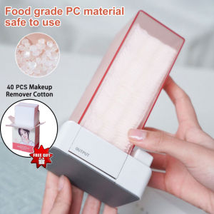 【Buy 1 Get 40 PCS Disposable Makeup Cotton Free】Automatic cosmetic cotton box Press type dustproof makeup remover cotton storage box Creative household products