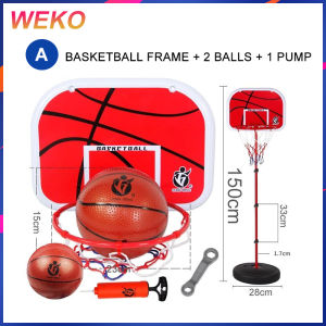 WEKO Childrens basketball hoop Height adjustable Free 2 basketballs Indoor/outdoor sports Suitable for children aged 1-10 years Metal frame 1.5m/2m available
