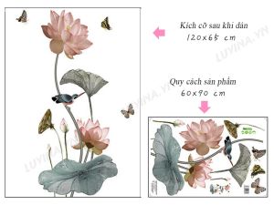 DECAL DÁN TƯỜNG HOA SEN 11