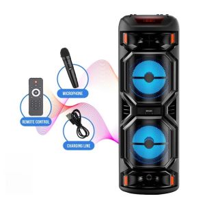 8 X 2 Dual Wireless Blutooth Speaker 6000W High Power Wireless Karaoke Speakers Outdoor Square Dance Party High Fidelity Subwoofer