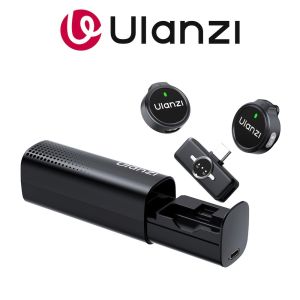 Ulanzi A21 Dual Wireless Button Microphone Lavalier Vlog Live Mic For Mobile Phone PC Laptop Computer