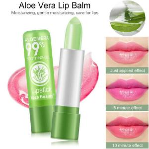 Kiss Beauty Aloe Vera Natural Temperature Changed Color Lipstick Moisture Lip Balm Lipbalm Long Lasting Nourish Lips Care Makeup 100% Nature