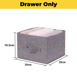 [5 Layer] Borong365 Linen Hanging Wardrobe Penyimpan Almari Rak Baju Organizer Drawer Shelves Storage Box Clothes Closet