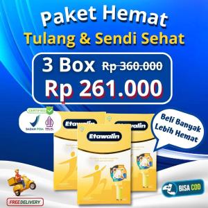 Etawalin Paket 3 Box Susu Kambing Etawa Premium Mengobati Nyeri Sendi dan Asam Urat Isi 200 Gram