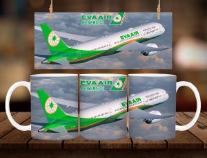 * 1 PC MUG WITH BOX * EVA AIR MUG DESIGN 11oz with BOX SOUVENIR