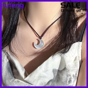 fufeng Trung Quốc Phong Cách Thời Trang Retro Bện Dây Vòng Cổ Bướm Hoa Mặt Trăng An Toàn Khóa Mặt Dây Chuyền Vòng Cổ Cho Phụ Nữ Đồ Trang Sức Cổ Điển