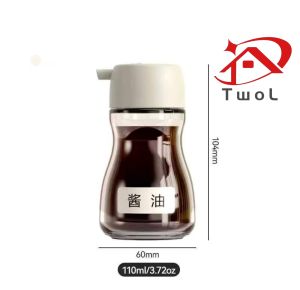 TWOL SHOP Stock no.266，1pcs 110mL 190mL Japanese Style Small Glass Oil Pot No Drip Seasoning Bottle Soy Sauce Vinegar Condiment
