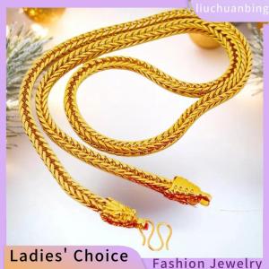 [COD] liuchuanbing Jewellery Hợp kim mạ vàng đầu rồng Fox đuôi Vòng cổ 6mm giả vàng cá nhân vuông Fox đuôi Vòng Cổ Chuỗi