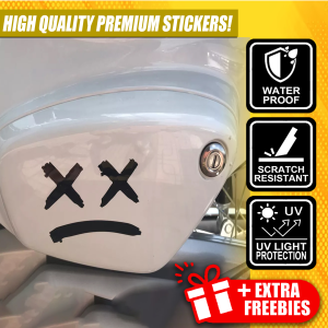 X Dead Face Sticker for Motorcycle Waterproof Stickers Motor Eye Scary Hollow Sad Smiley Smile Vinyl Decals Decal