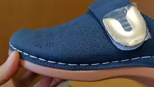 [FreeShipping] Plus Size Closed-Toe Flat Casual Mules for Women 2025 New Solid Color Wedge Heel Metal Buckle Beach Sandals