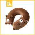 OHSOME  SLADKO Animal Series Eye Mask And Neck Pillow / Bantal Leher Traveling  Pink / Brown / Grey. 
