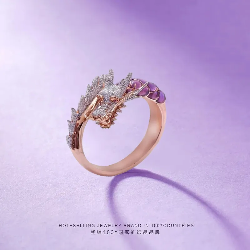 Rose gold store dragon ring