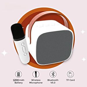 FLECO F-201 Speaker Bluetooth Bonus Mikrofon 1 set karaoke speaker FLECO F201 Cute Wireless Lucu Portabel Luar Ruangan Speaker Nirkabel | Speaker Cipung imut lucu | Speaker Mini 2 inch Gratis mic tanpa kabel