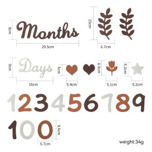 1Set Newborn Baby Announcement Cards Record Milestone Marker Non Woven Monthly Photo Props