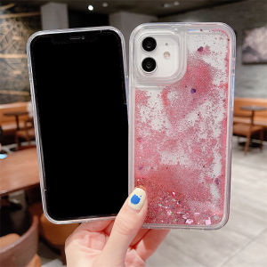 Glitter Dynamic Quicksand Cover for iPhone 17 15 16 Pro Max Case Moving Sand Sequins Love Hearts Stars Liquid Soft Phone Shell