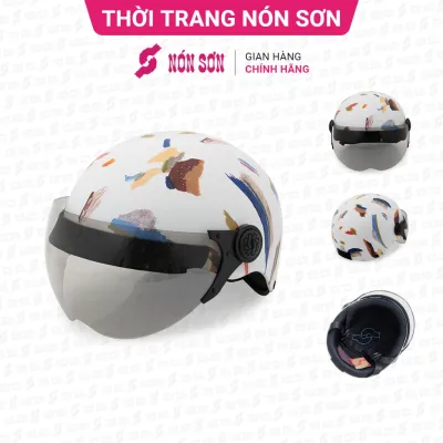 ƯU ĐÃI - Mũ bảo hiểm có kính hoa văn NÓN SƠN chính hãng SKP-TR102