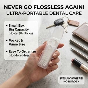 Mini Pill Box Portable Travel Organizer Food Grade PP Pill Case Multi Compartment Storage Dental Floss Container Cotton Swab Holder Ear Pick Case Mini Storage Box Travel Medicine Organizer