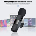 K8 Mikrofon Nirkabel Wireless Pasang dan mainkan Lavalier Mic Portabel Audio Video pembuatan Rekaman HP Klip Android Mic Wireless USB Type C. 