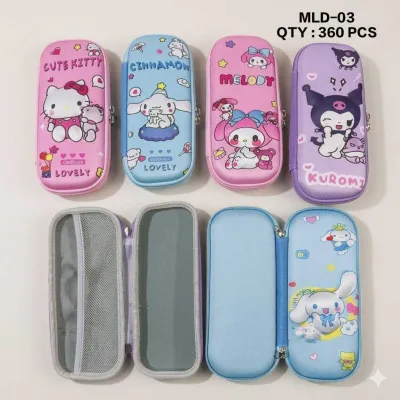 Kotak Pensil Karakter Sanrio Hard Case Resleting Hello Kitty Cinnamoroll My Melody Kuromi Tempat Pensil Anak Sekolah MLD-03