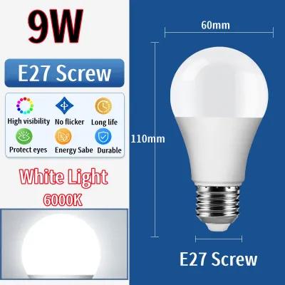 Lampu LED Light Bulb High-quality High Bright Long Life 5W/9W/15W/18W/25W White Light Daylight Lampu LED E27 LED Bulbs Lampu mentol Lampu LED berkualiti tinggi tinggi hidup panjang cerah 5W/9W/15W/18W/25W Lampu siang cahaya putih Lampu LED E27 mentol LED