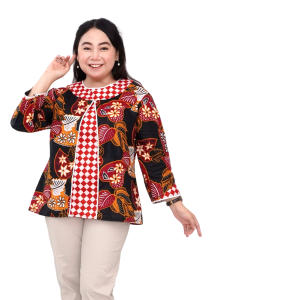 Atasan Batik Blouse Big Size Wanita  Lengkap M-L-XL-2L-3L-4L-5L-6L-7L Model Blus Jumbo Seragam Batik / Atasan Big Size Panjang / Blus Batik Jumbo Kerja Wanita / Pakaian Kerja Jumbo Wanita Formal LD 140