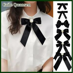 Caile Bowtie เทียมมุกตกแต่งกำมะหยี่ bowtie เสื้อลำลองตกแต่ง bowtie สำหรับผู้หญิง