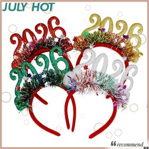 [JULYHOT] ที่คาดผมระยิบระยับ2026ตัวเลข4ชิ้นที่คาดผมแถบสีรูปดาวของตกแต่งงานเลี้ยงวันคริสต์มาสวันส่งท้ายปีเก่าสำหรับผู้ใหญ่และเด็กจำนวน1ชิ้น