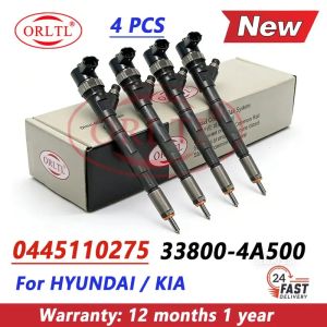 4PCS 33800-4A500 0445110275 New CRDI Diesel Injector Nozzle Assy For Hyundai Starex H1 I800 Iload KIA Sorento 2.5 VGT 0445110274