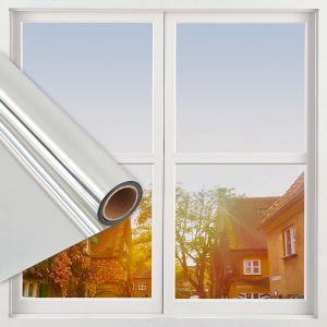 Yo-Fun One Way Mirror Window Privacy Film Daytime Anti UV Sun Blocking Heat Control Reflective Window Tint for Home Office Living Room