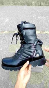 SEPATU PDL MODEL TERBARU 100% KULIT SEPATU PDL TNI POLRI SECURITY BRIMOB TERBARU CAANGGO MILITERY