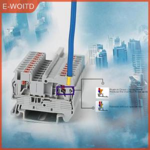 YINGRAN3 Noneath Shyli 10Pcs Din Rail บล็อกเทอร์มินัล PT-2.5 Push In ฤดูใบไม้ผลิสกรู