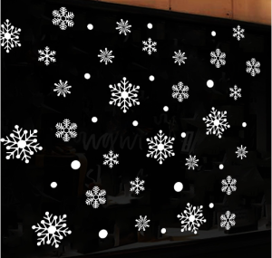 Decal trang trí Noel hít tĩnh điện- Hoa tuyết trắng 03-XH6231(45*60CM)