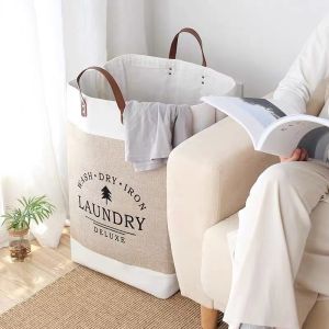 Freestanding Laundry Basket Foldable Storage Bin Waterproof Collapsible Laundry Hamper Dirty Clothes Sundries Sorter Basket