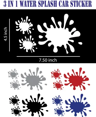 3 IN 1 Water Splash Car Sticker Outdoor