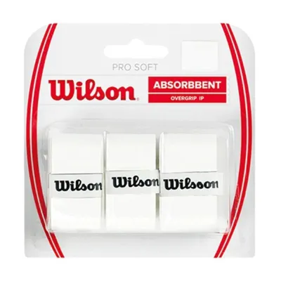 Wilson Pro Soft Overgrip Tennis Squash Badminton (3 Overgrips Per Pack)
