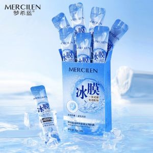 MERCILEN Topeng Muka💧梦希蓝神经酰胺冰润软膜粉冰膜面膜补水保湿免洗涂抹式10片装 Moisturizing Ceramide Icy Soft Mask Powder