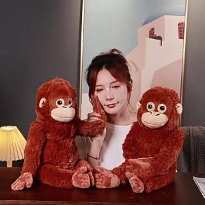 Youngekskuge monkey plush toy internet-famous orangutan doll long-armed monkey pillow long-armed orangutan plush bag